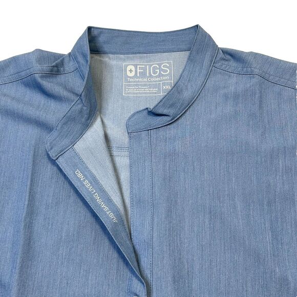 Figs Rafaela Scrub Shirt Top Womens Size XXL 2XL Blue Modern PO 1299 NEW - Picture 4 of 11